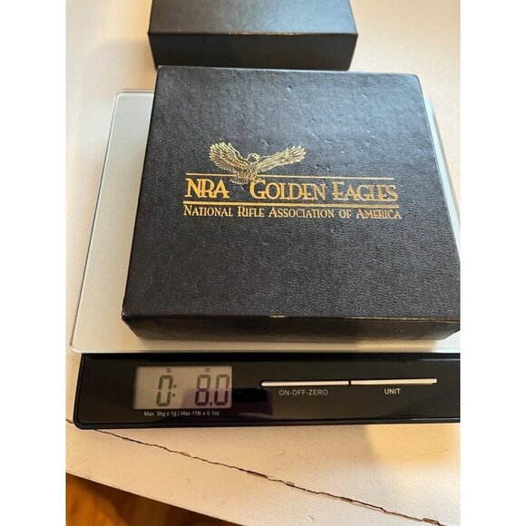 National Rifle Association NRA Golden Eagle Belt Buckle Brass Blue Enamel Vtg - Picture 10 of 10